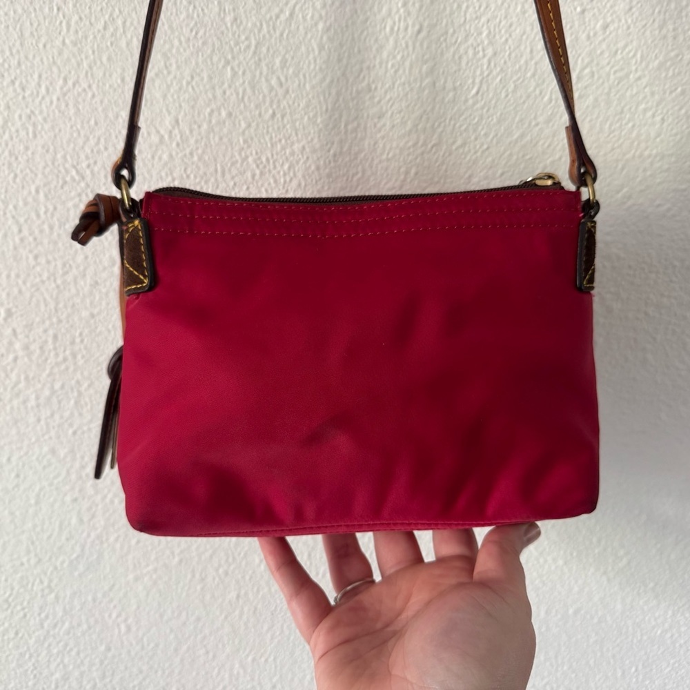 Dooney Bourke Red Nylon Leather Crossbody Bag Timeless Old Money Designer - Picture 13 of 16